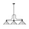 Z-Lite Melange Billiard, 3-Light, 15 In.W x 52 In.L x 21 In.H, Matte Black/Brushed Nickel 725-3MB-BN14 - alternate 3